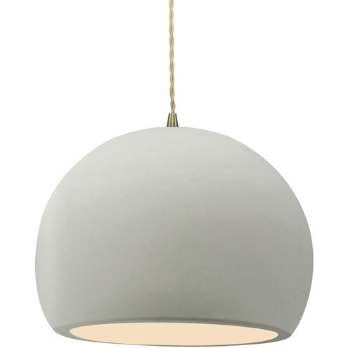 Radiance 1 Light 12.25 inch Matte White and Antique Brass Pendant Ceiling Light