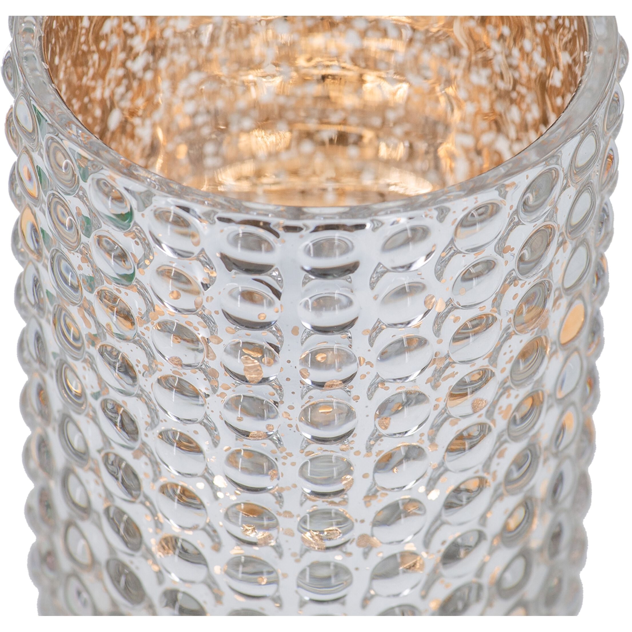 Hobnail Glass Hurricane 7 X 4.1 inch Candleholder, Set of 2