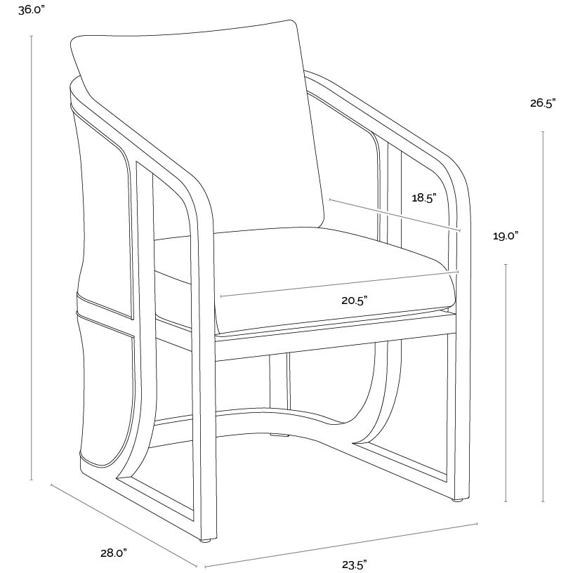 Palermo Drift Brown / Stinson Cream Outdoor Dining Chair