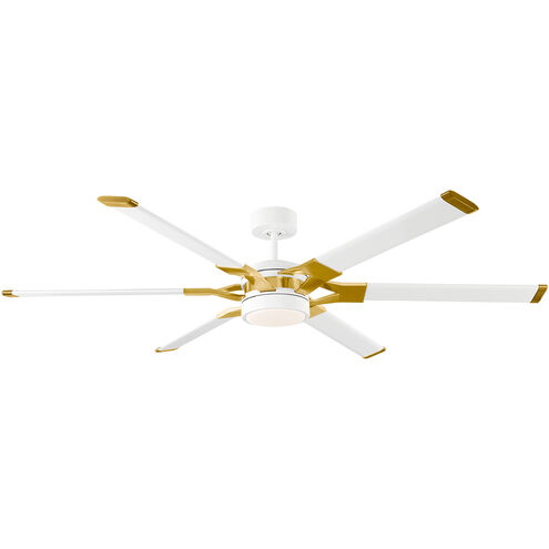Loft 62 inch Matte White Ceiling Fan in Matte White and Burnished Brass