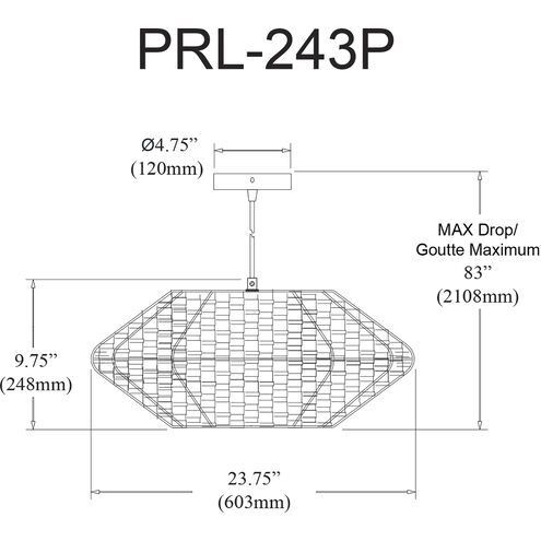 Pourel 3 Light 23.75 inch Natural Pendant Ceiling Light