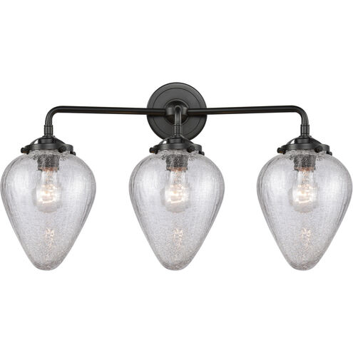 Nouveau Geneseo 3 Light 25 inch Black Antique Brass Bath Vanity Light Wall Light, Nouveau