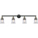 Franklin Restoration Small Canton LED 42 inch Black Antique Brass Bath Vanity Light Wall Light in Clear Glass, Franklin Restoration