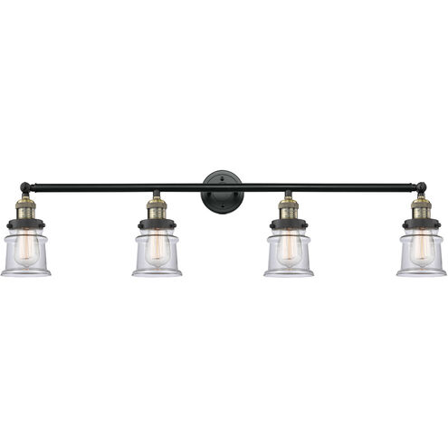 Franklin Restoration Small Canton LED 42 inch Black Antique Brass Bath Vanity Light Wall Light in Clear Glass, Franklin Restoration