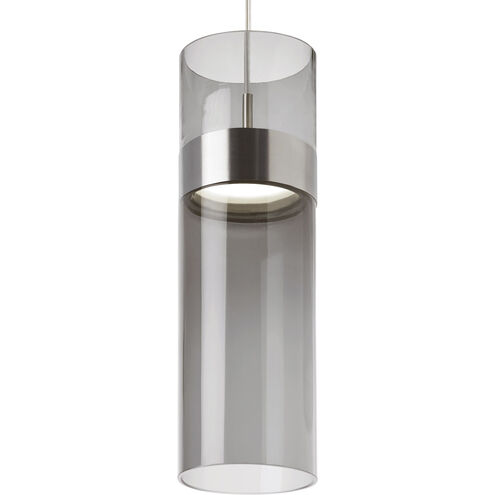 Sean Lavin Manette Grande LED 5 inch Satin Nickel/Satin Nickel Pendant Ceiling Light in Transparent Smoke and Transparent Smoke, Integrated LED
