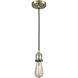 Franklin Restoration Cone LED 6 inch Antique Brass Mini Pendant Ceiling Light in Clear, Franklin Restoration