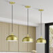 Domma 1 Light 10 inch Soft Gold with Polished Brass Accents Pendant Ceiling Light