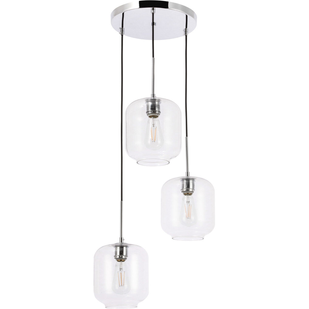 Collier 3 Light 17.5 inch Chrome Pendant Ceiling Light
