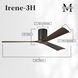 Atlas Irene-3H 60 inch Matte Black with Walnut Tone Blades Flush Mount Paddle Fan