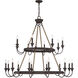 Sienna 20 Light 48 inch Artisan Rust Chandelier Ceiling Light