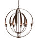 Double Cirque 8 Light 25.4 inch White Chandelier Ceiling Light