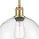 Ballston Large Athens LED 10 inch Satin Gold Pendant Ceiling Light in Seedy Glass, Ballston