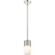 Bolivar 1 Light 4 inch Polished Nickel Pendant Ceiling Light in Matte White Glass