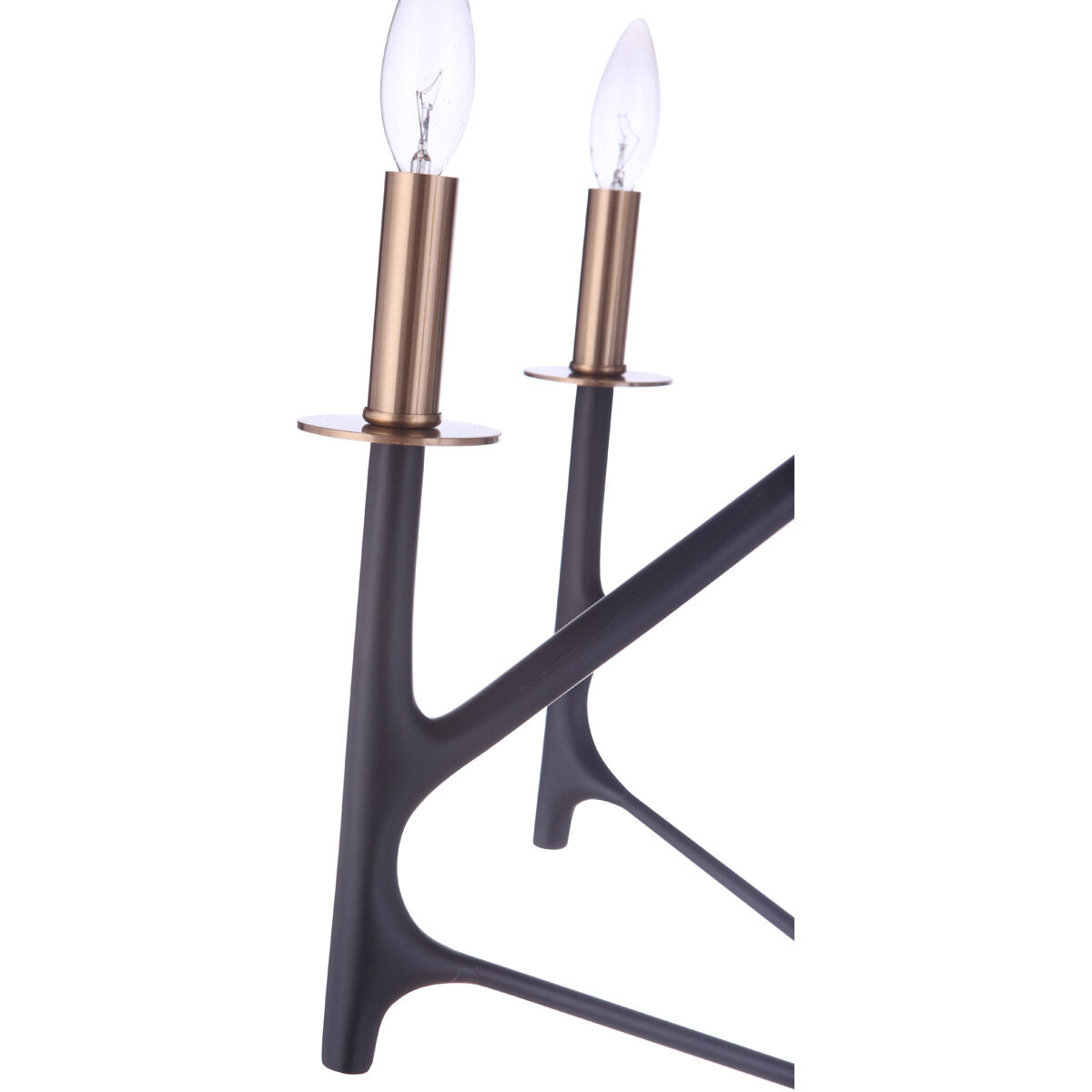 The Reserve 6 Light 26.63 inch Flat Black/Satin Brass Chandelier Ceiling Light in Flat Black and Satin Brass