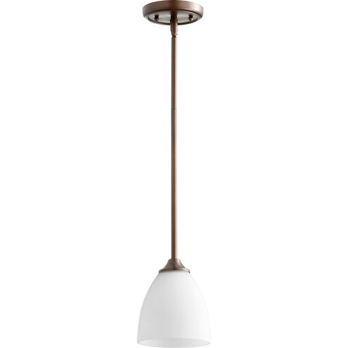 Jardin 1 Light 6 inch Oiled Bronze Mini Pendant Ceiling Light in Satin Opal