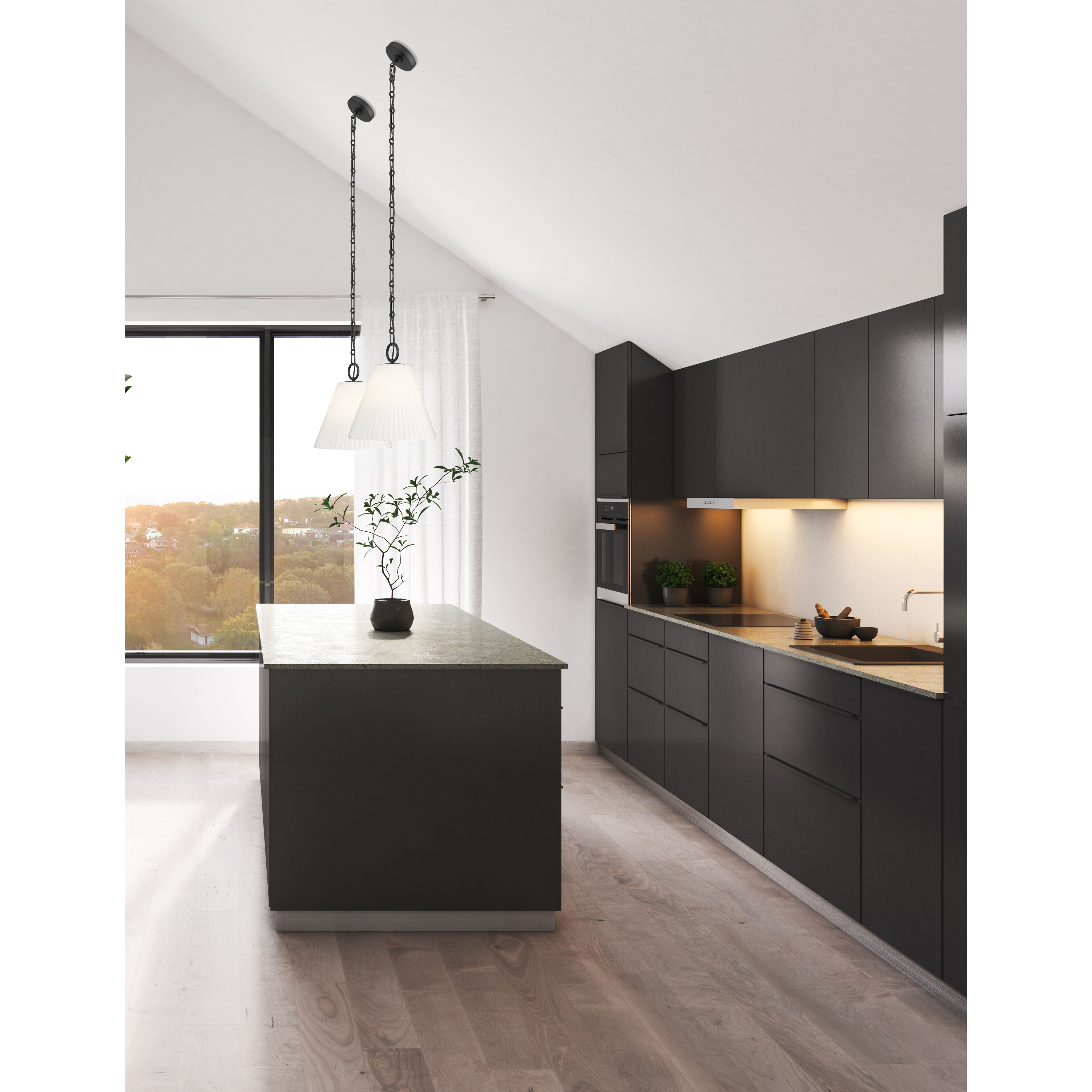 Alaric 1 Light 14 inch Matte Black Pendant Ceiling Light