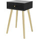 Anita 27.6 X 15.7 inch Black/Gold Bedside Table