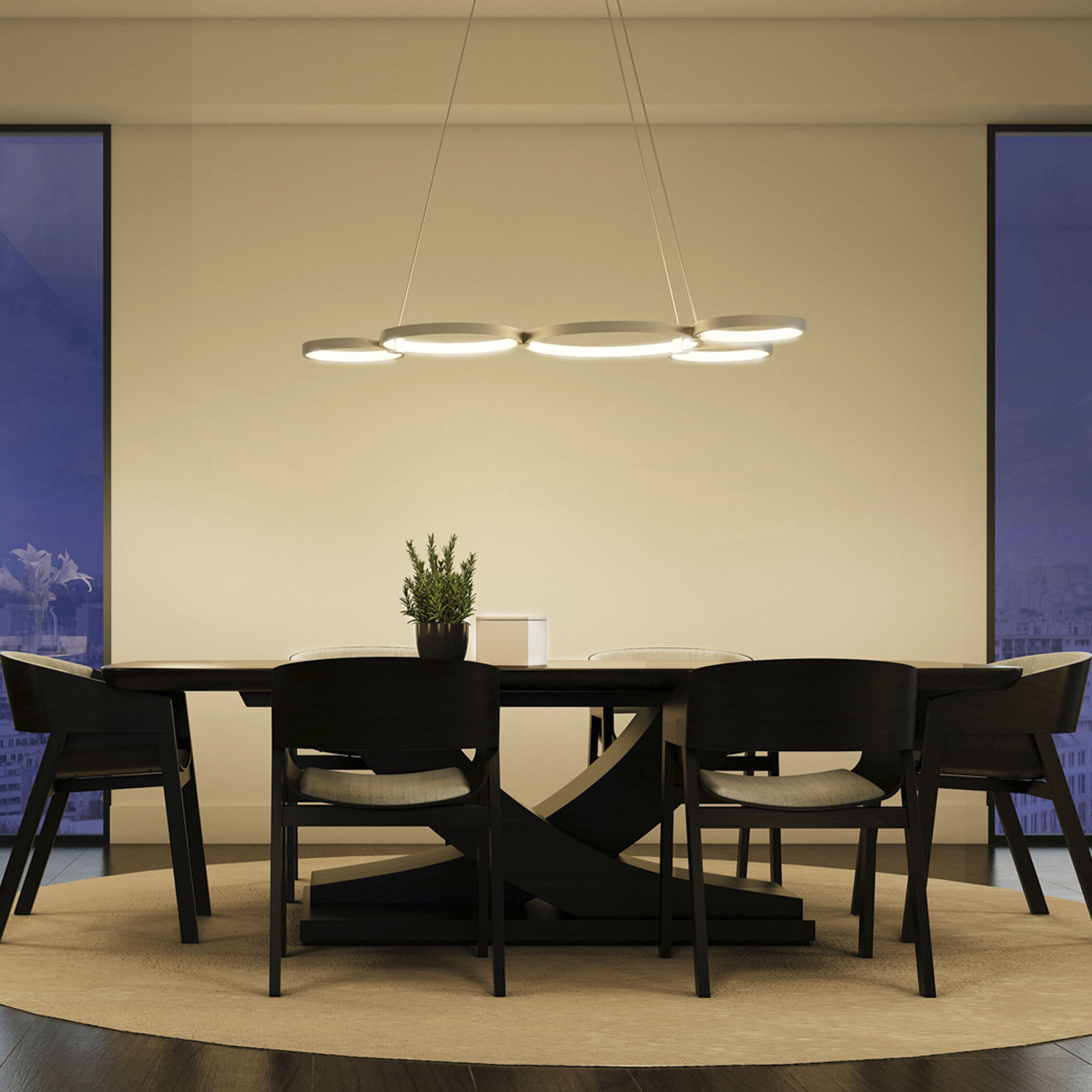 Capella 31.5 inch Silver Chandelier Ceiling Light