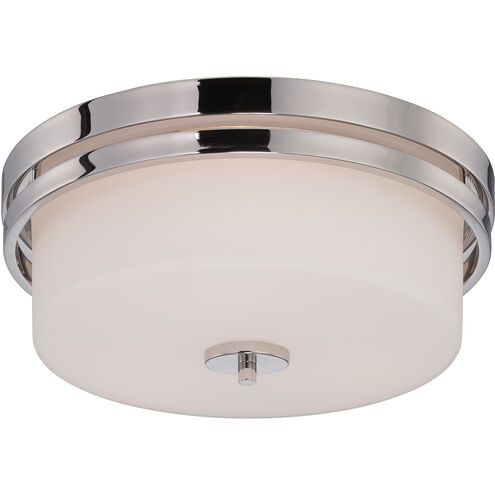 Parallel 3 Light 15 inch Polished Nickel Flush Mount Ceiling Light