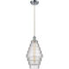 Ballston Cascade LED 8.25 inch Polished Chrome Mini Pendant Ceiling Light in Clear Glass