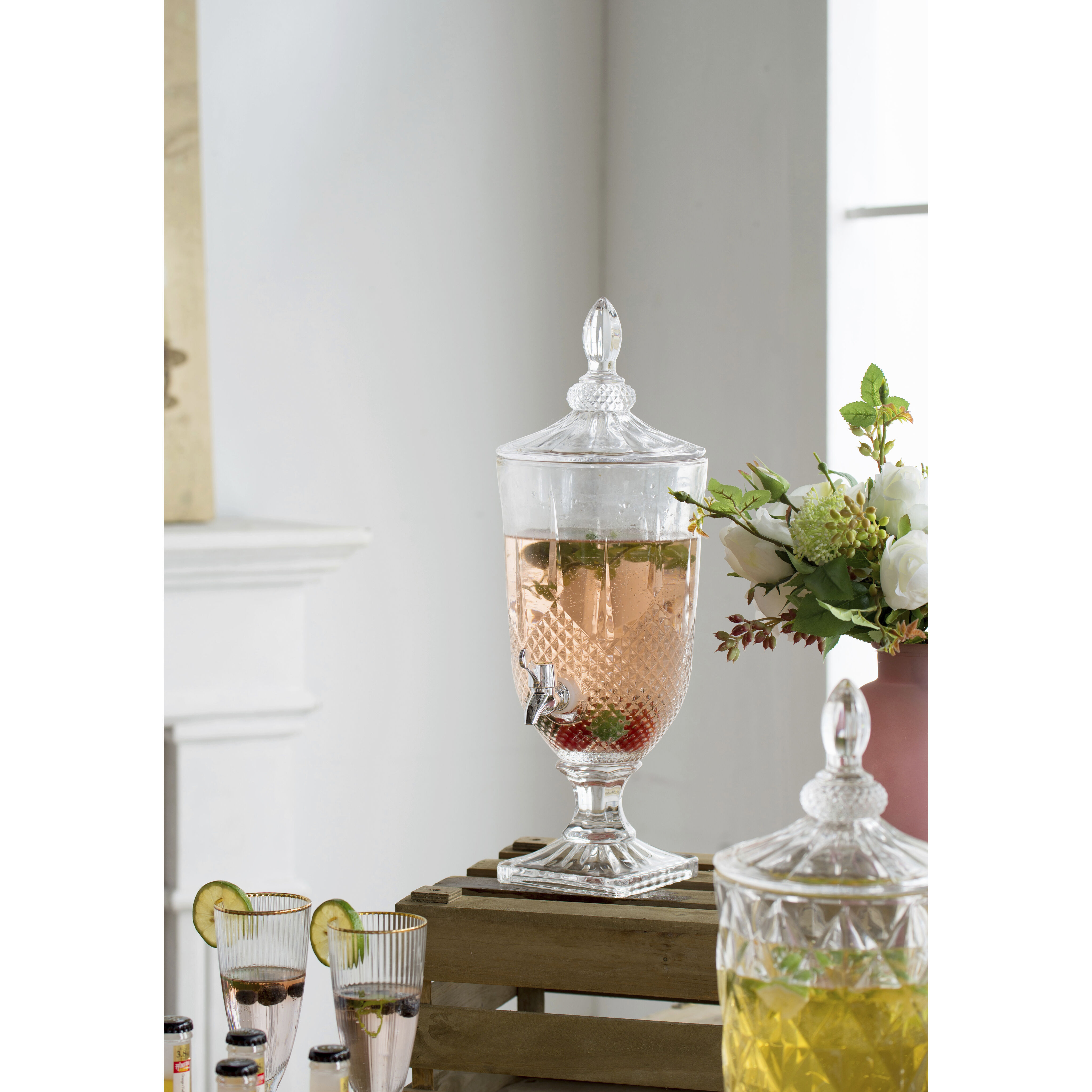 Anita Clear and Polished Silver Drink Dispenser