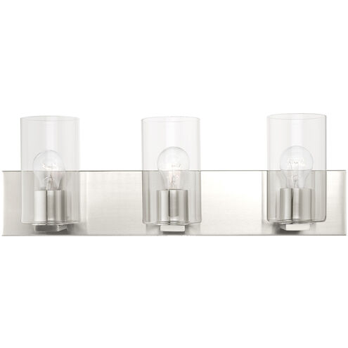 Zurich 3 Light 24 inch Brushed Nickel Vanity Sconce Wall Light