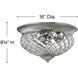 Plantation 3 Light 16 inch Polished Antique Nickel Indoor Bath Flush Mount Ceiling Light