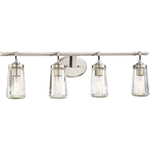 Poleis 4 Light 32 inch Brushed Nickel Bath Light Wall Light