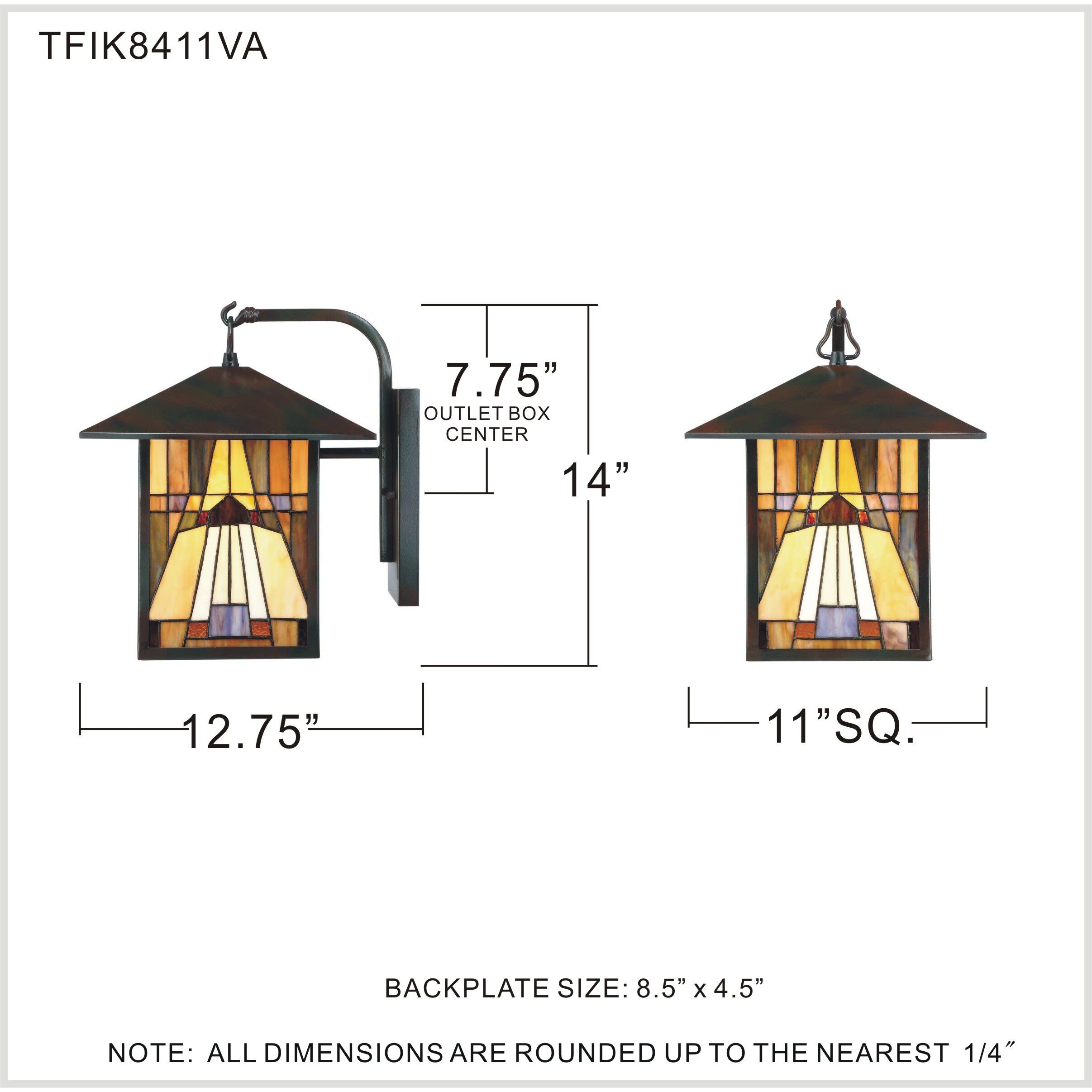 Inglenook 1 Light 14 inch Valiant Bronze Outdoor Wall Lantern