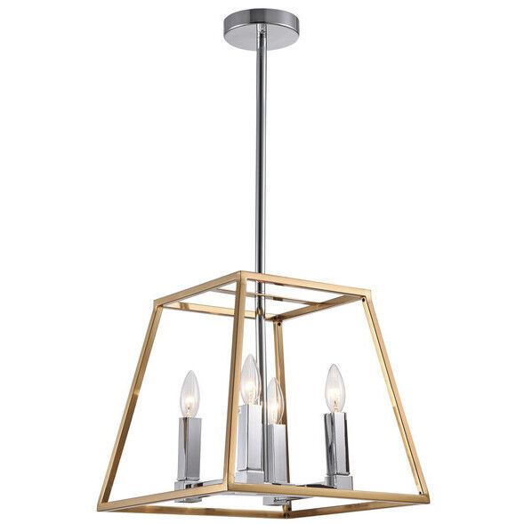 Canada 4 Light 14 inch Gold and Chrome Chandelier Ceiling Light