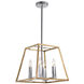 Canada 4 Light 14 inch Gold and Chrome Chandelier Ceiling Light