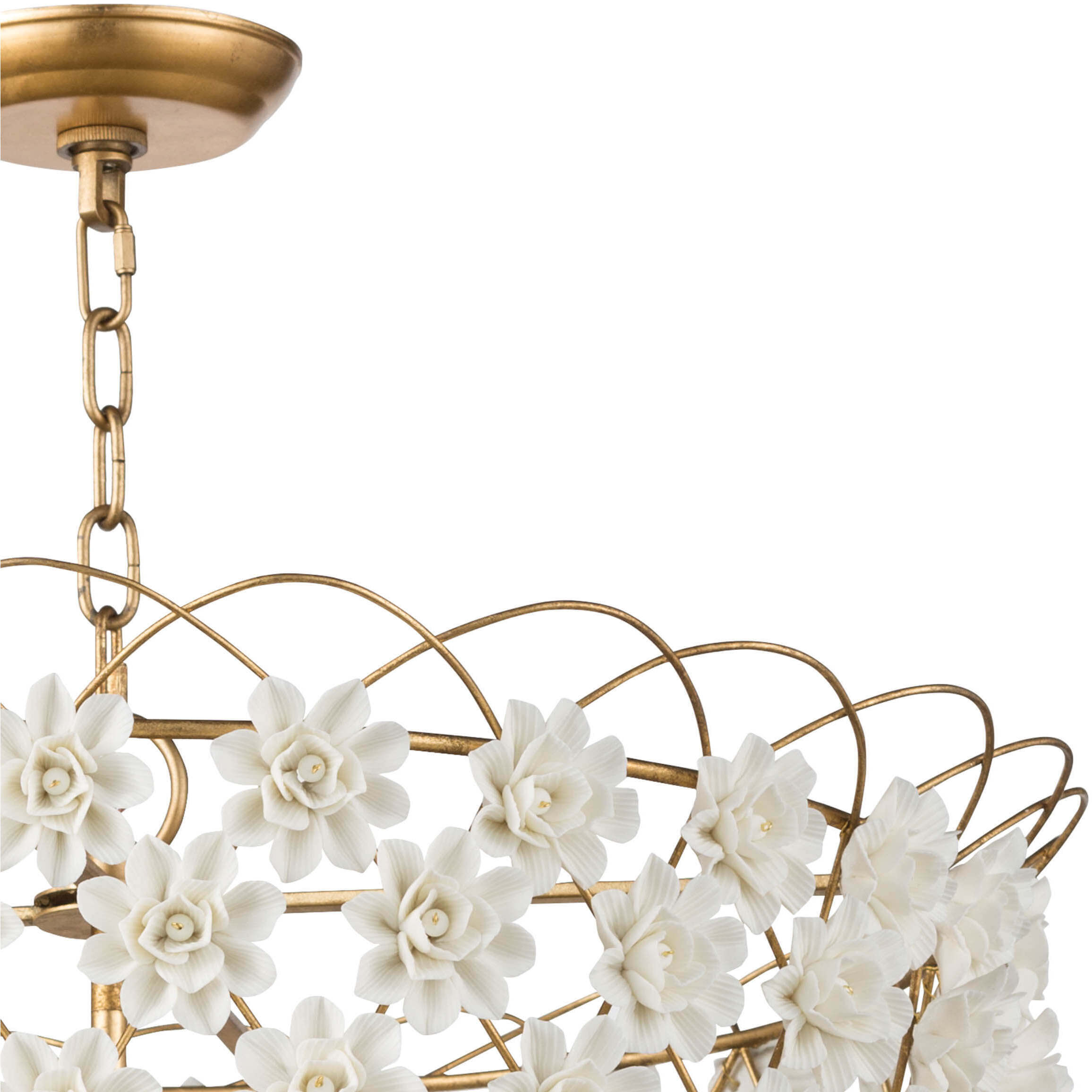 Alice 4 Light 24.5 inch Gold Leaf Chandelier Ceiling Light, Flower