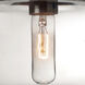 Mira 1 Light Bronze Stem Pendant Ceiling Light in Clear Glass