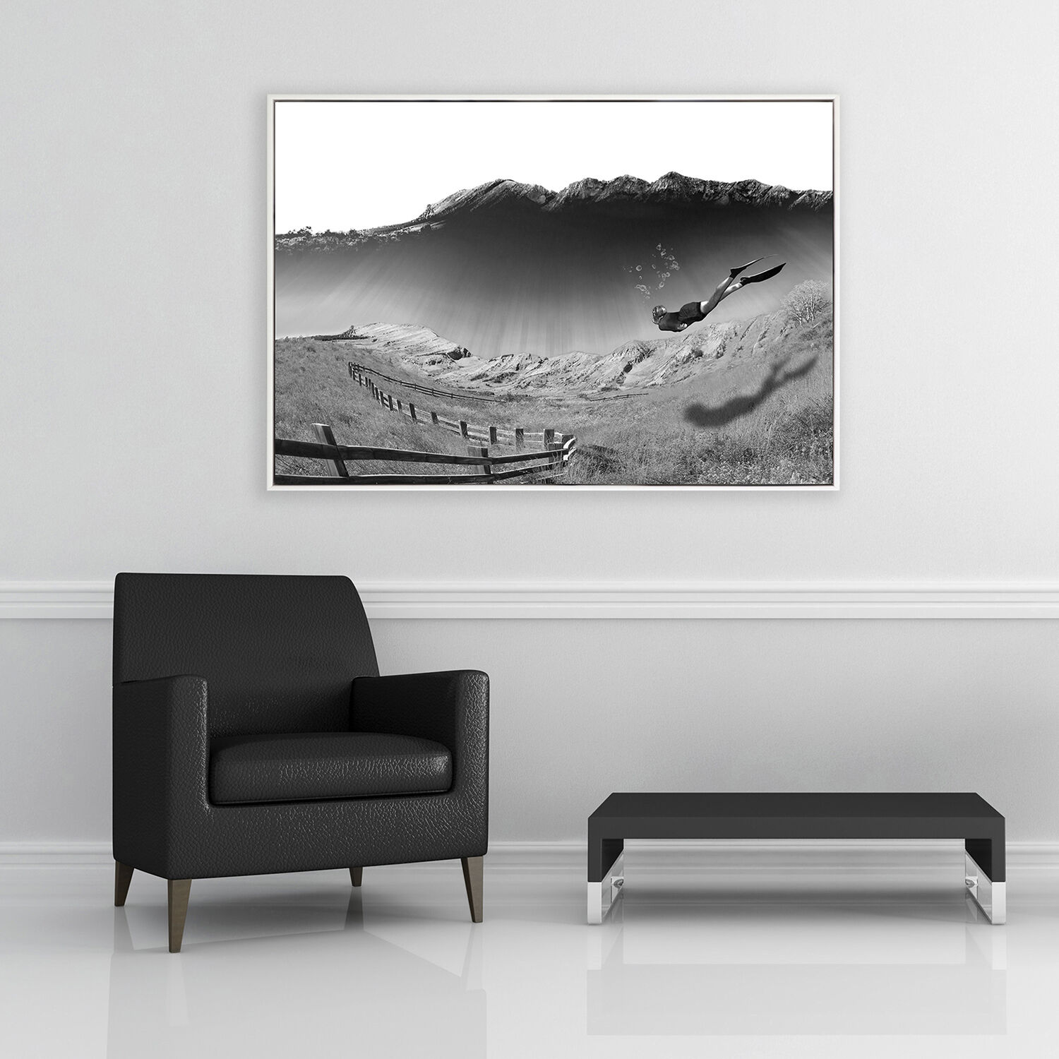 The Calling Black and Neutral and White Canvas
