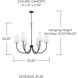 Averitt 6 Light 37.25 inch Matte Black Chandelier Ceiling Light
