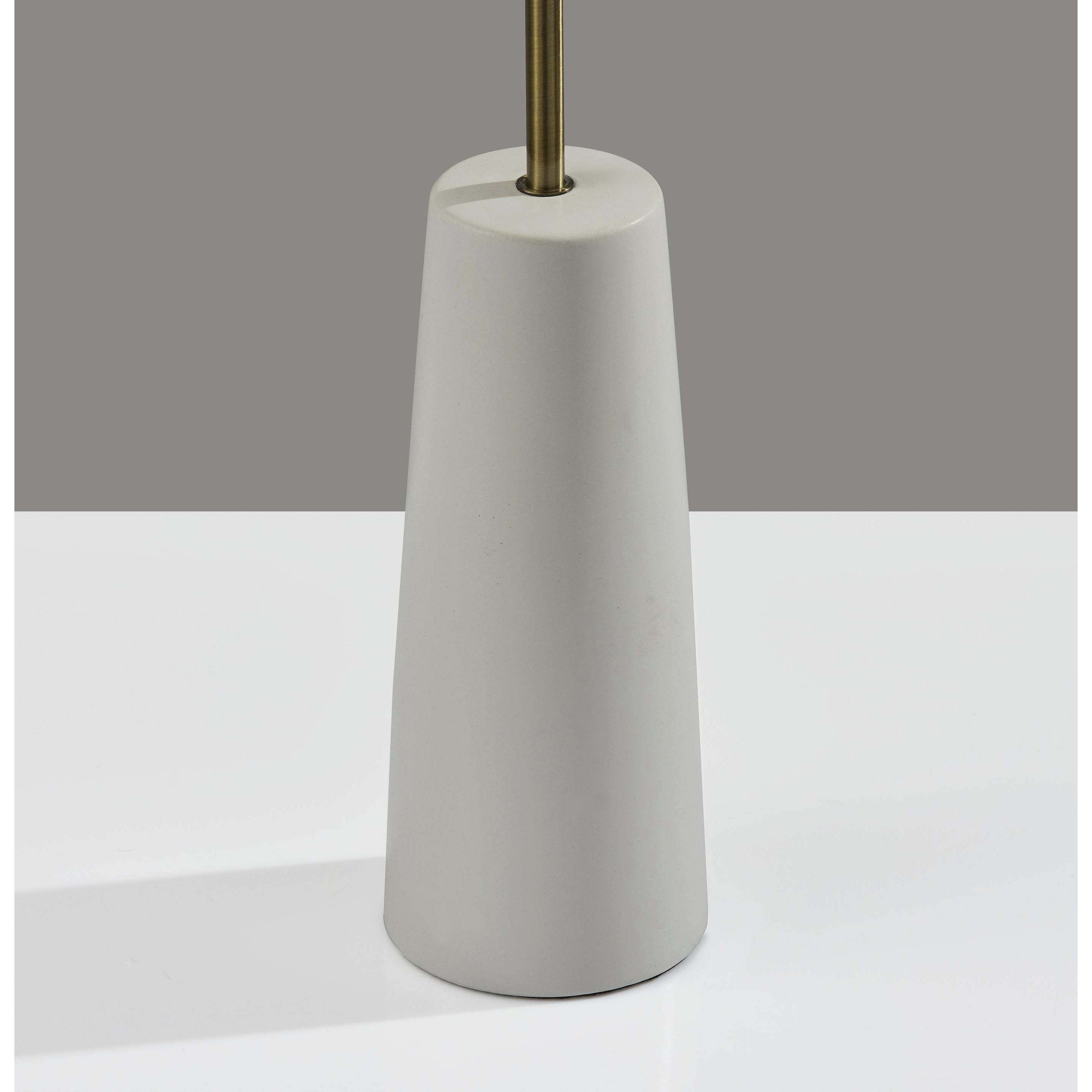 Waylon 60 inch 60.00 watt White and Antique Brass Floor Lamp Portable Light