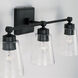 Rory 3 Light 23 inch Matte Black Vanity Light Wall Light