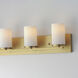 Lateral 4 Light 30 inch Satin Brass Bath Vanity Wall Light in Satin White