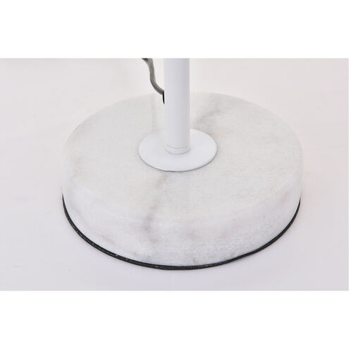Exemplar 21 inch 40 watt White with White Marble Table lamp Portable Light