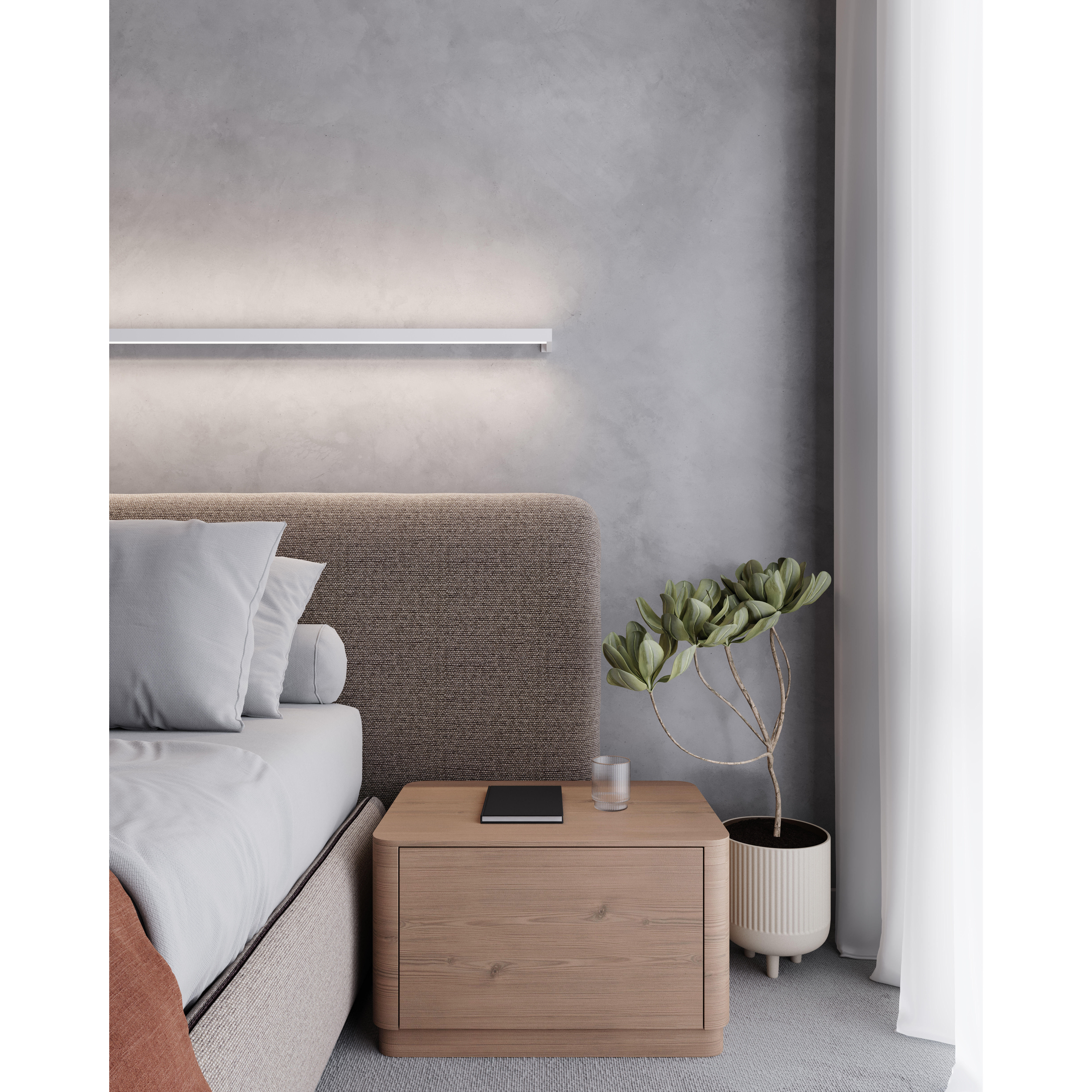 Thin-Line LED 96 inch Satin White Wall Bar Wall Light in 8ft., 3000K