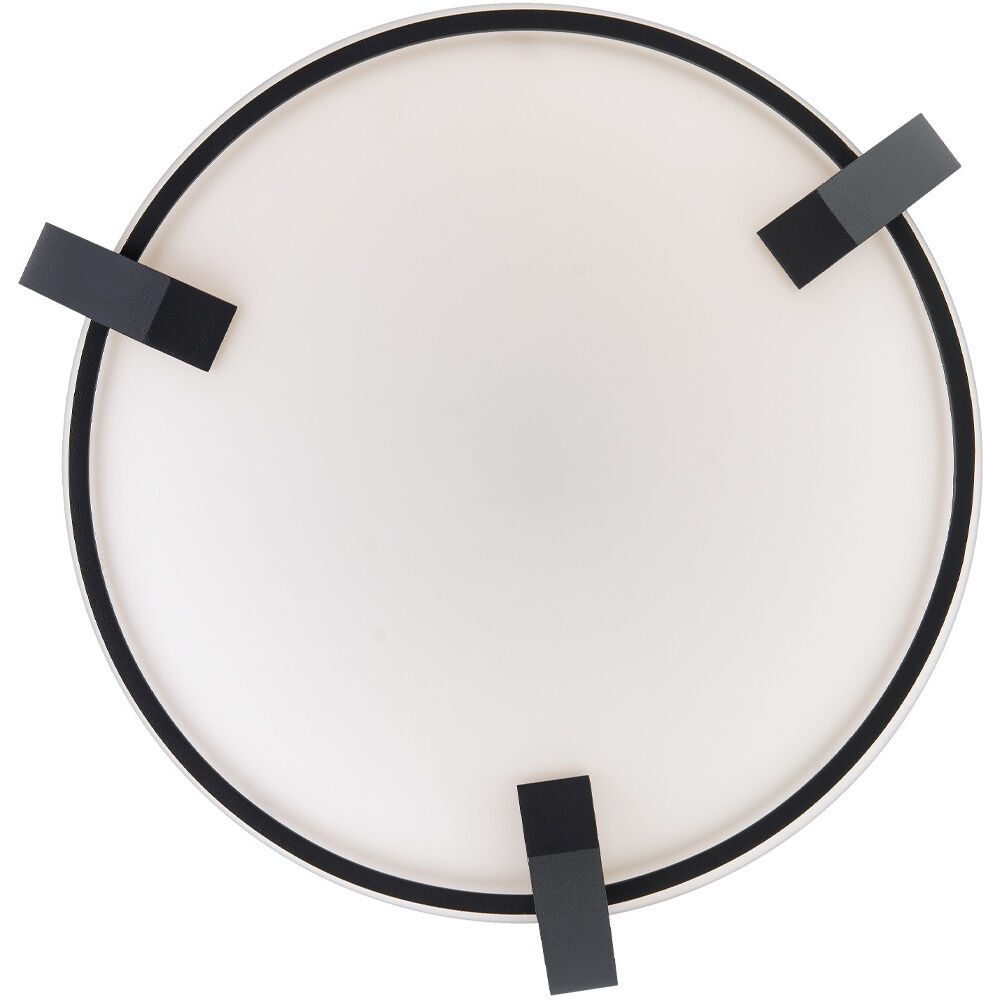 Bradbury 1 Light 16 inch Black Flush Mount Ceiling Light, dweLED