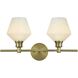 Gene 2 Light 19 inch Satin Gold Bath Sconce Wall Light
