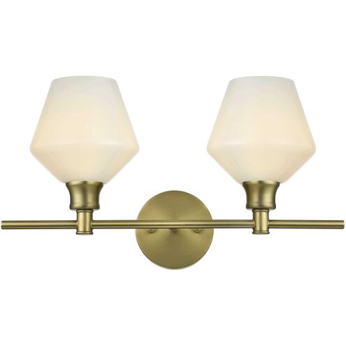 Gene 2 Light 19 inch Satin Gold Bath Sconce Wall Light