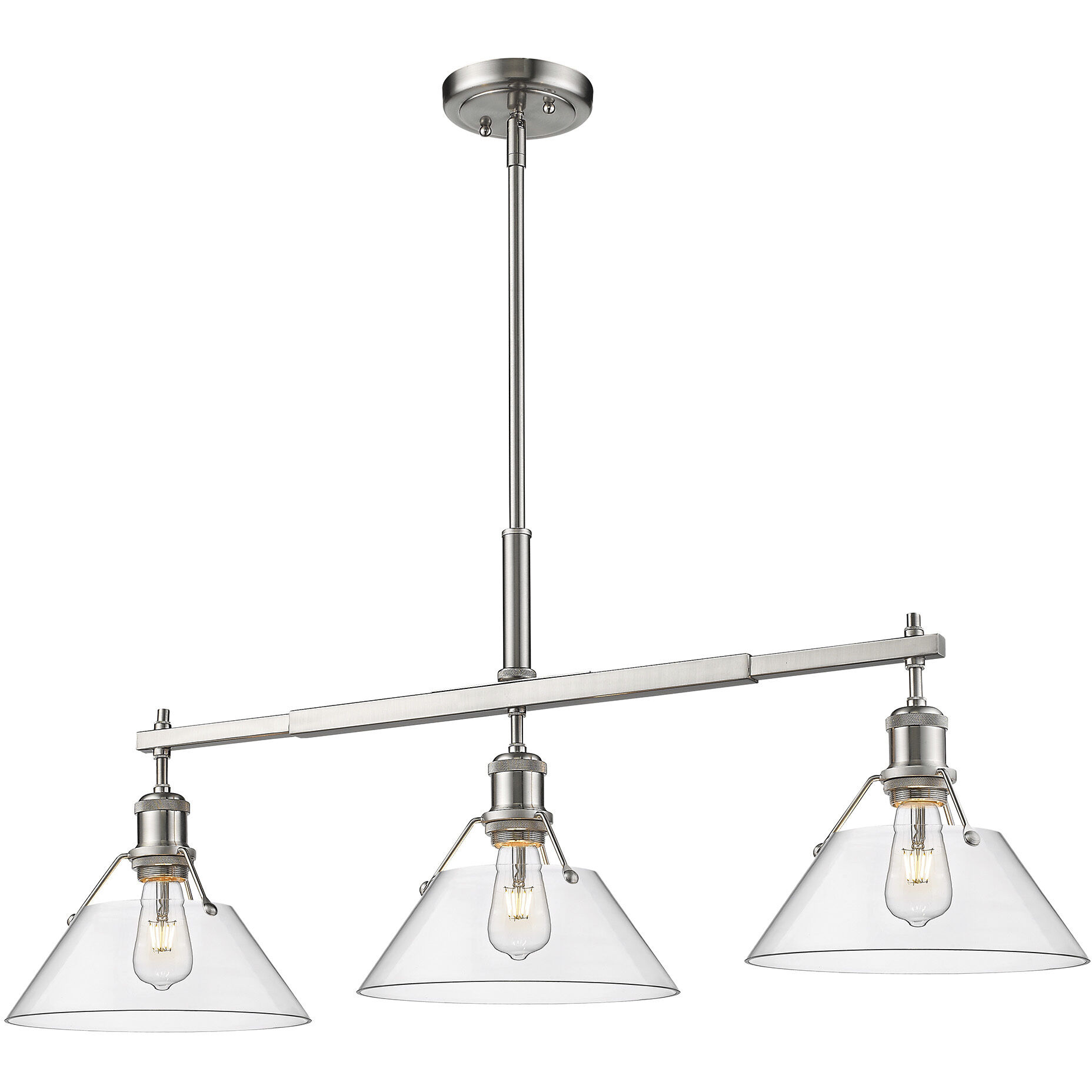 Yep Orwell Island Light Ceiling Light in Pewter, Clear Glass