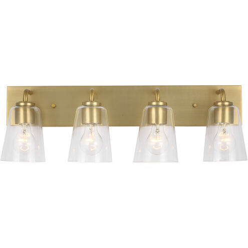 Miles 4 Light 25 inch Satin Brass Vanity Light Wall Light, Extra Large