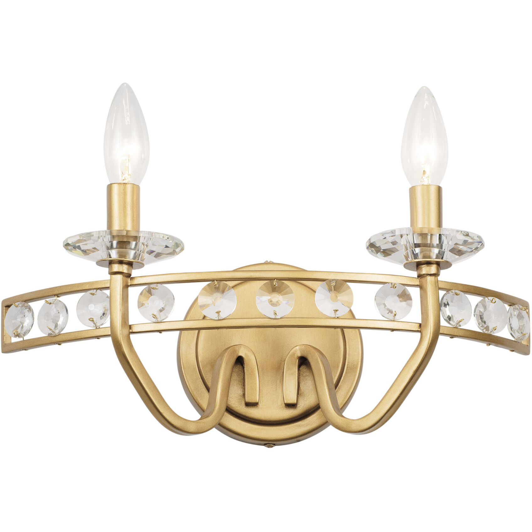 Monroe 2 Light 15 inch Antique Gold Bath Vanity Wall Light