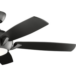 Geno 54 inch Satin Black with Silver Blades Ceiling Fan
