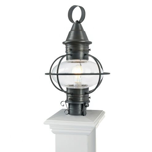 American Onion 1 Light 19 inch Gunmetal with Clear Outdoor Post Light in Gun Metal, Medium