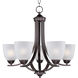 Axis 5 Light 24 inch Oil Rubbed Bronze Single Tier Chandelier Ceiling Light