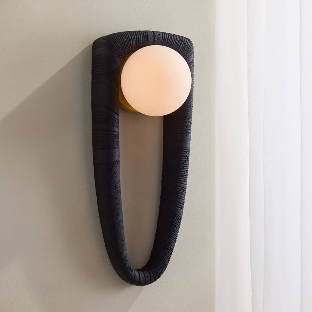 Laredo 1 Light 7.5 inch Charcoal and Antique Brass Sconce Wall Light